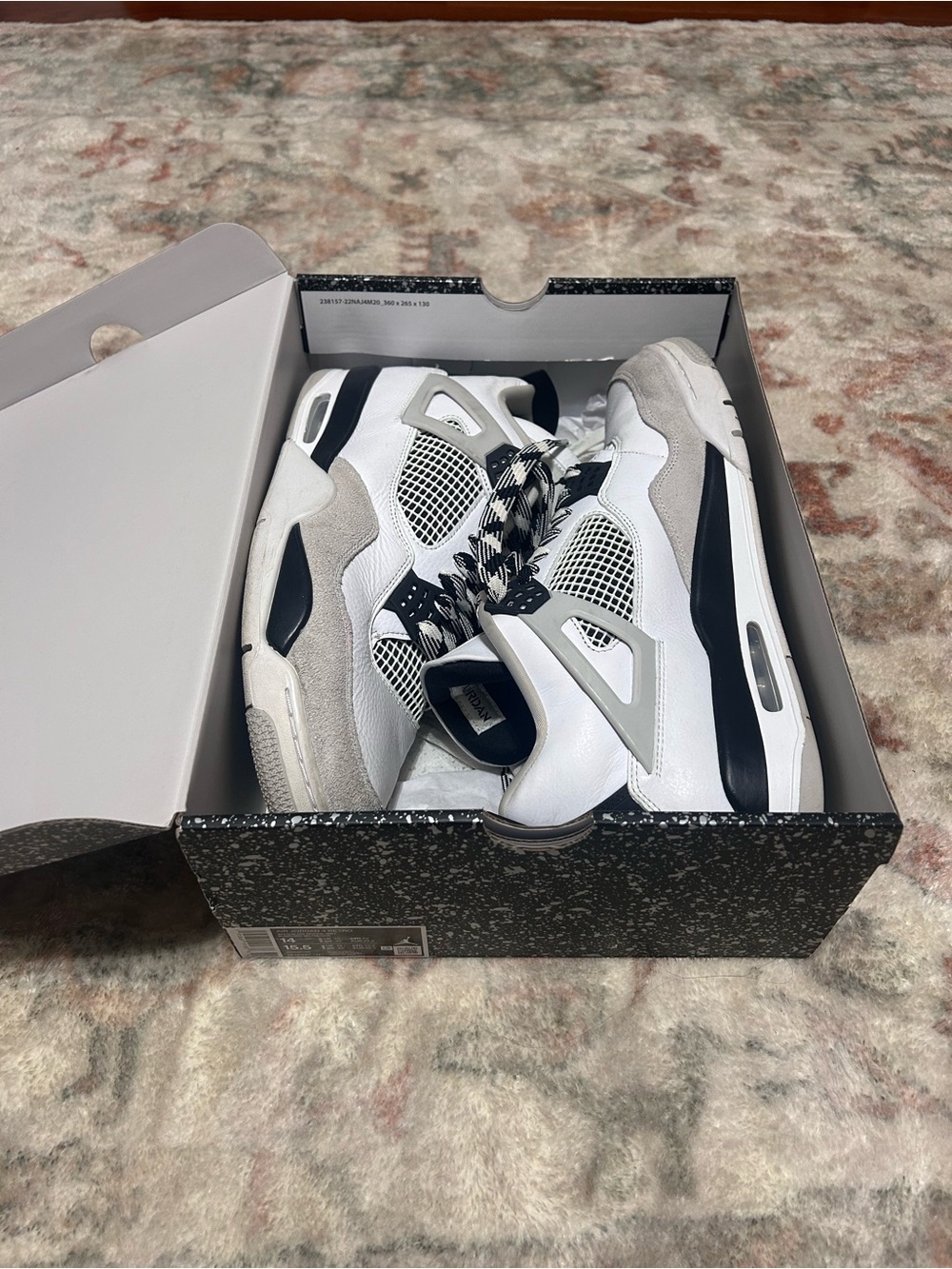 Jordan 4 Retro Mid Military Black Size 14 (LIGHTLY WORN)